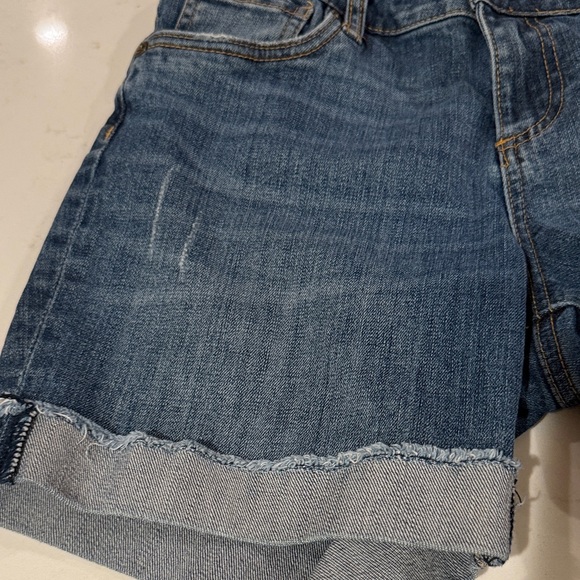 Kut from the Kloth Laty Boyfriend Distressed Blue Jean Shorts - Picture 4 of 7